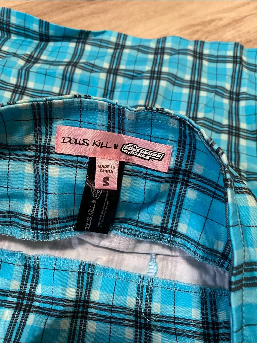 Dolls Kill x The Powerpuff Girls Bubbles Plaid Skirt- NWOT